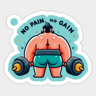 No Pain, No Gain: Bodybuilder's Motivation (3) Sticker